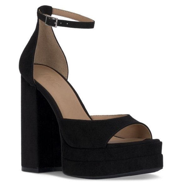 I.N.C Women's Arya Platform Heel Sandals Black Size 8.5M NIB - Picture 1 of 4